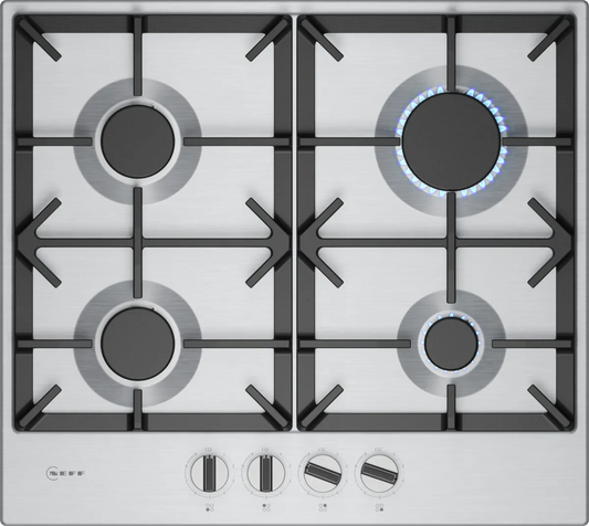 Neff T26CIP8N0 N70 4 Burner Gas Hob, Stainless Steel