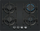 Neff T26PIP4S0 N70 59cm 4 Burner Gas Hob, Black