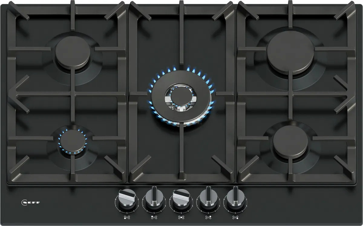 Neff T27CIQ8S0 N70 5 Burner Gas Hob, Black