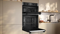 Neff U2ACH7AN7B N50 Built-In Electric Double Oven with Pyrolytic Cleaning, Stainless Steel, A Rated
