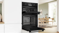 Bosch MBA533BB3B Series 4 Built-In Electric Double Oven, Black, A Rated