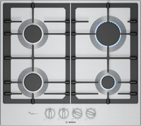 Bosch PCP6A5I90 Series 6 58cm 4 Burner Gas Hob, Stainless Steel
