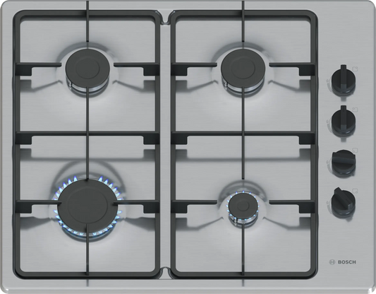 Bosch PBP6B5K60 Series 2 4 Burner Gas Hob, Stainless Steel
