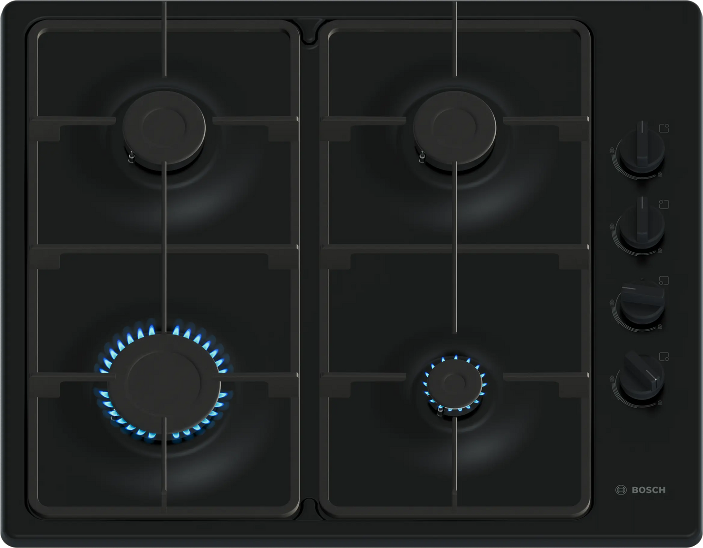 Bosch PBP6B6K60 Series 2 4 Burner Gas Hob, Black