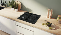 Bosch PBP6B6K60 Series 2 4 Burner Gas Hob, Black