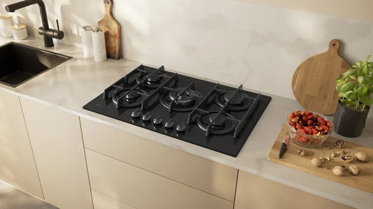 Neff T27PIQ4S0 N70 75cm 5 Burner Gas Hob, Black