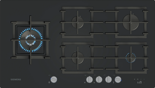 Siemens ER9A6SH40 iQ700 92cm 5 Burner Gas Hob, Black