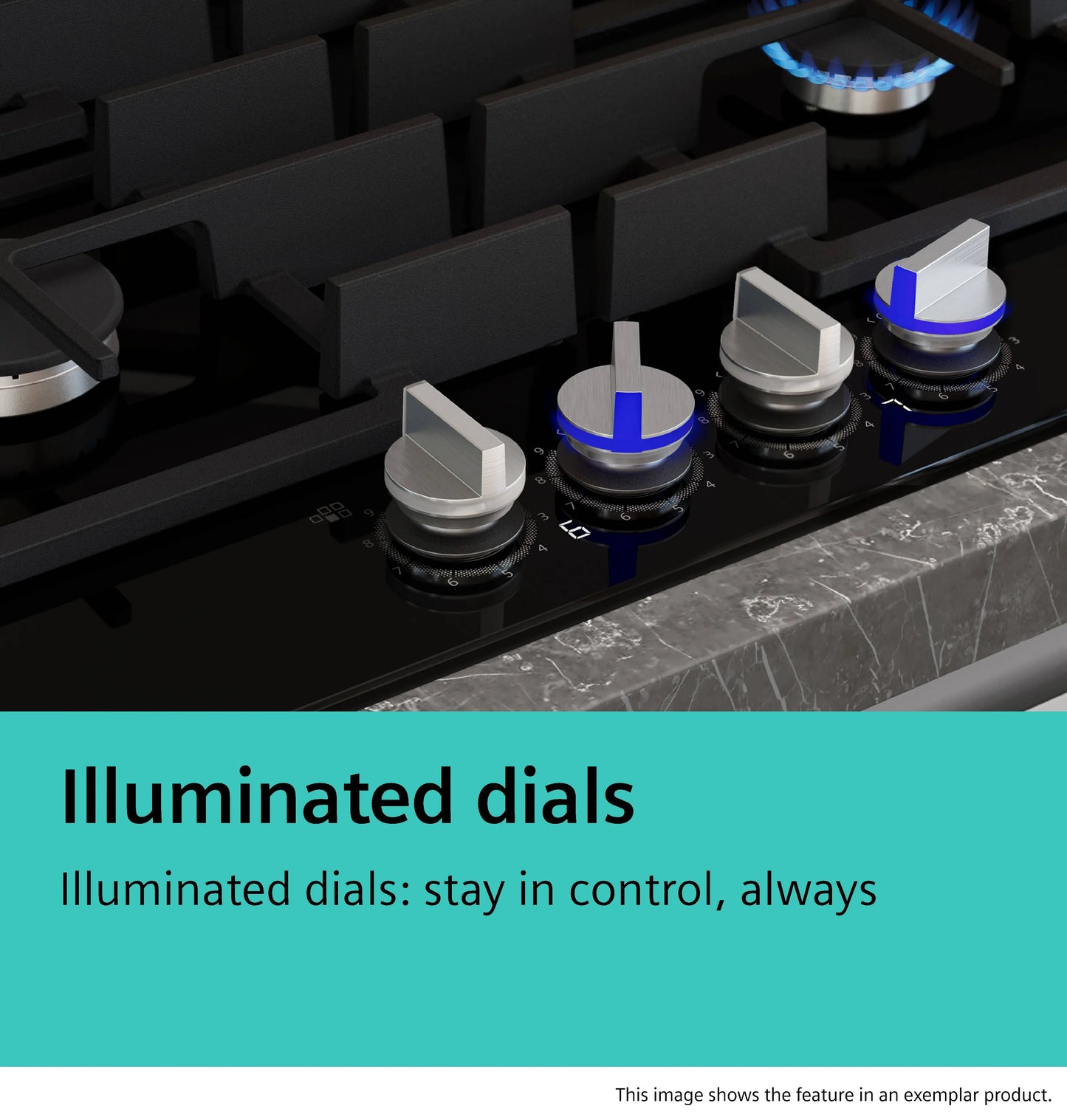 Siemens ER9A6SH40 iQ700 92cm 5 Burner Gas Hob, Black