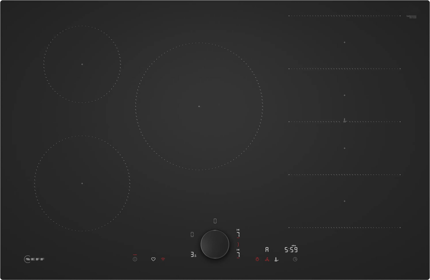 Neff T68NUV4A0 N90 80cm Induction Hob,Matt Black