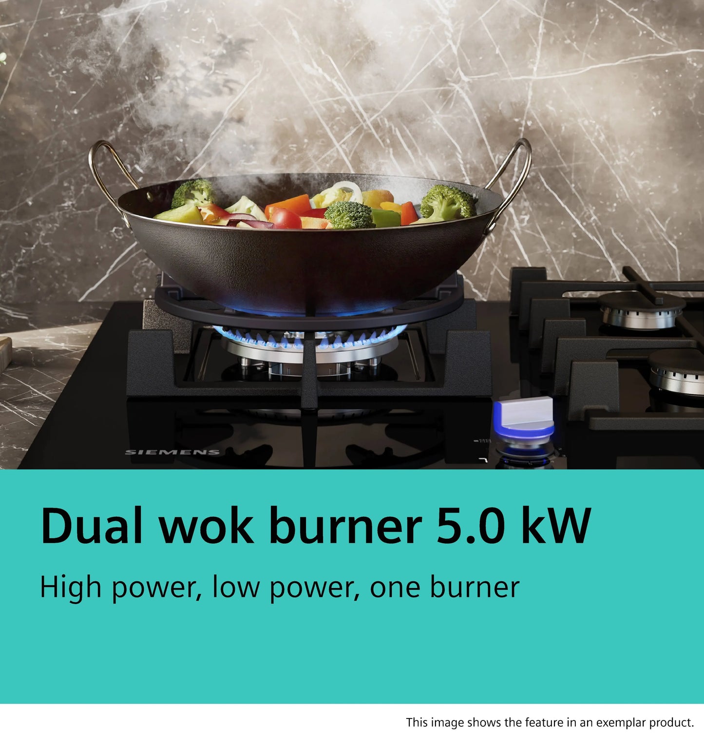 Siemens ER9A6SH40 iQ700 92cm 5 Burner Gas Hob, Black