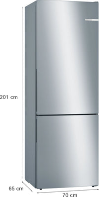 Bosch KGE49AICAG Series 6 Low Frost Fridge Freezer, 60/40, Stainless Steel, C Rated