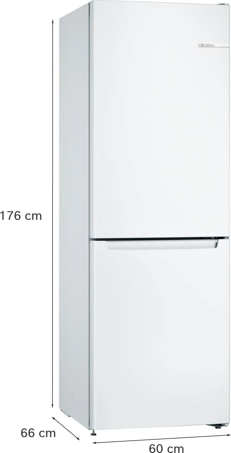 Bosch KGN33NWEBG Series 2 No Frost Fridge Freezer, 60/40, White, E Rated