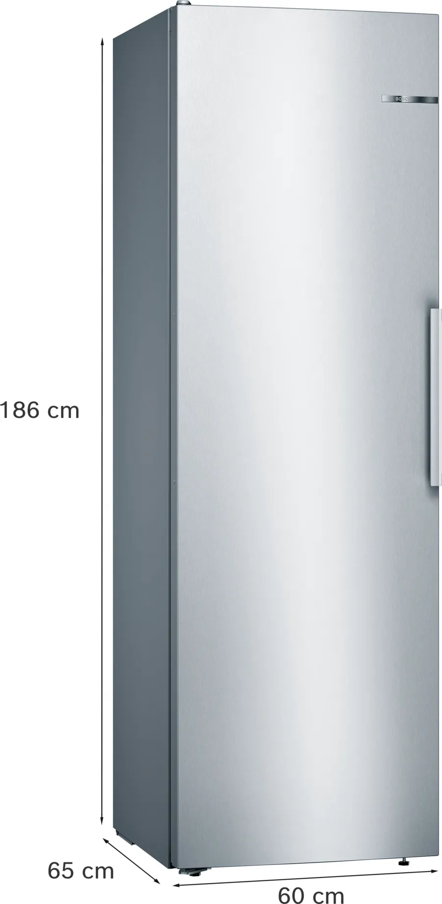 Bosch KSV36VLEP Series 4 Tall Larder Fridge, Inox-look, E Rated