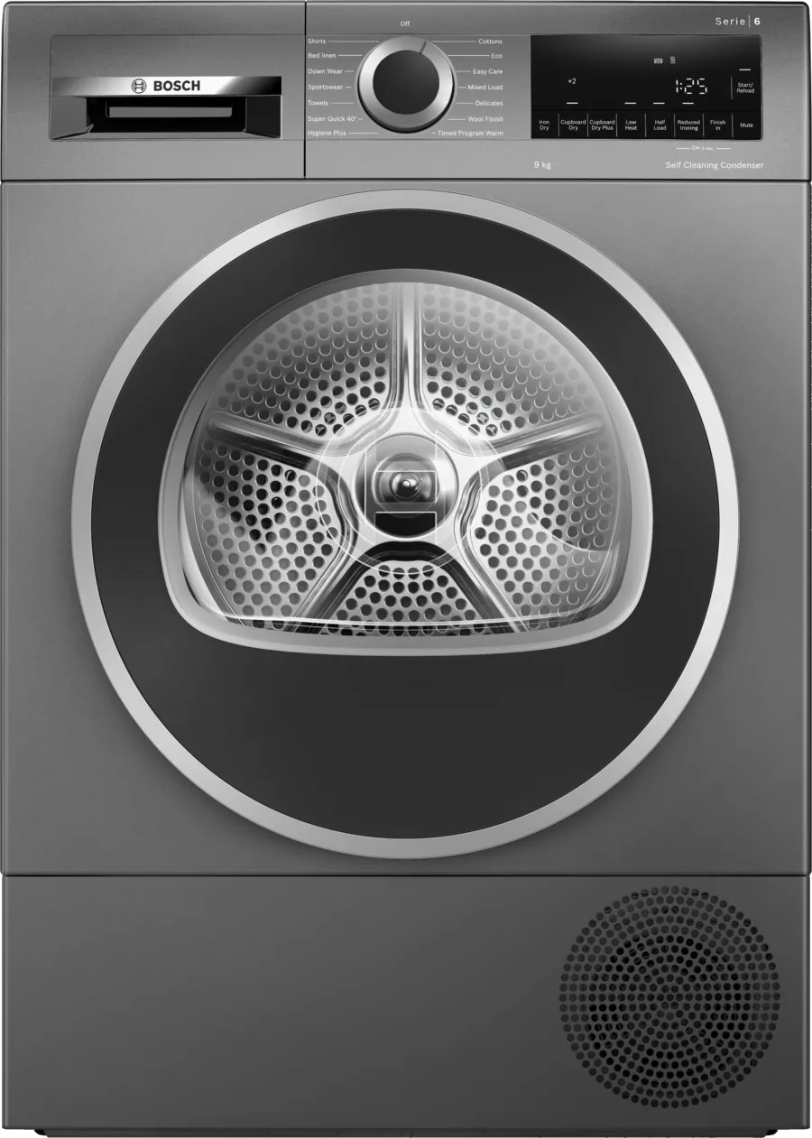 Bosch WQG245R2GB Series 6 Heat Pump Tumble Dryer, 9kg, Grey, A+++ Rated