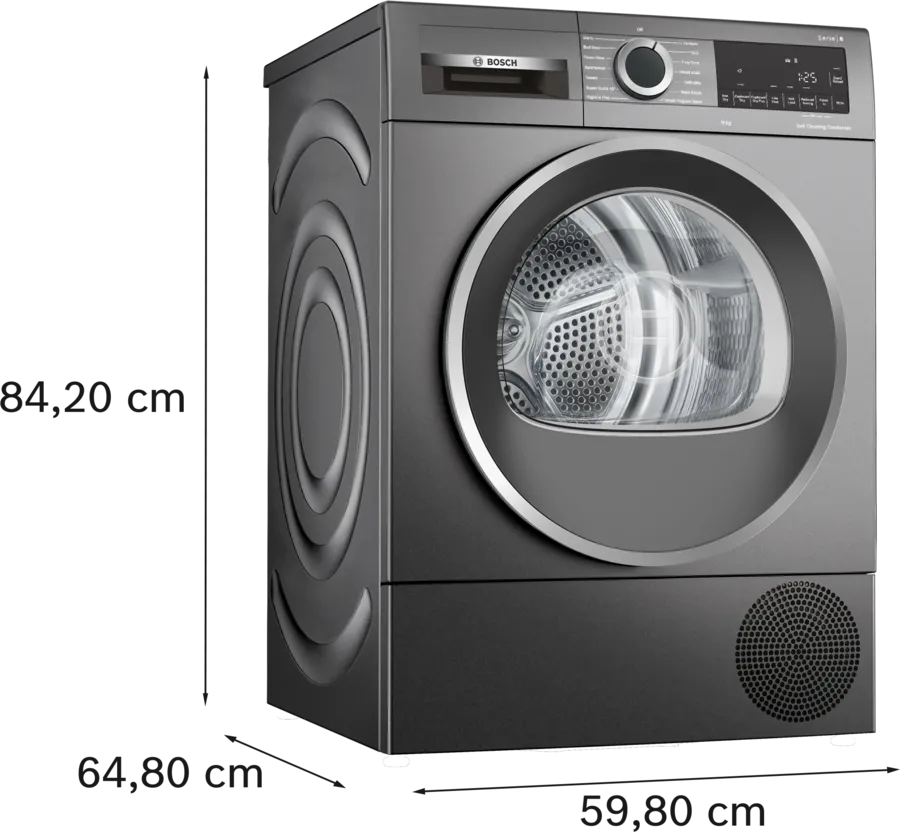 Bosch WQG245R2GB Series 6 Heat Pump Tumble Dryer, 9kg, Grey, A+++ Rated