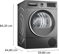 Bosch WQG245R2GB Series 6 Heat Pump Tumble Dryer, 9kg, Grey, A+++ Rated