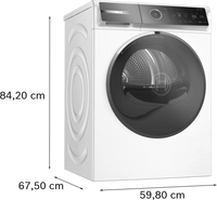 Bosch WRB247C9GB Series 8 Heat Pump Tumble Dryer, 9kg, White, A+++ Rated