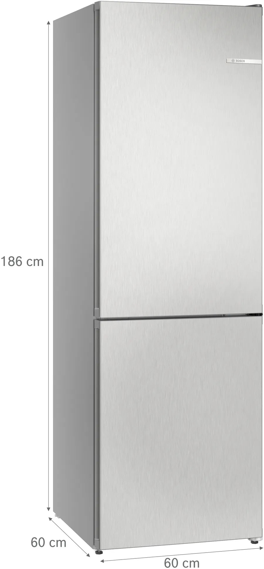 Bosch KGN362LDFG Series 4 No Frost Fridge Freezer, 60/40, Stainless Steel, D Rated