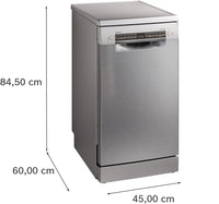 Bosch SPS4HMI49G Series 4 Slimline Dishwasher, 10 Place Settings, Silver, E Rated
