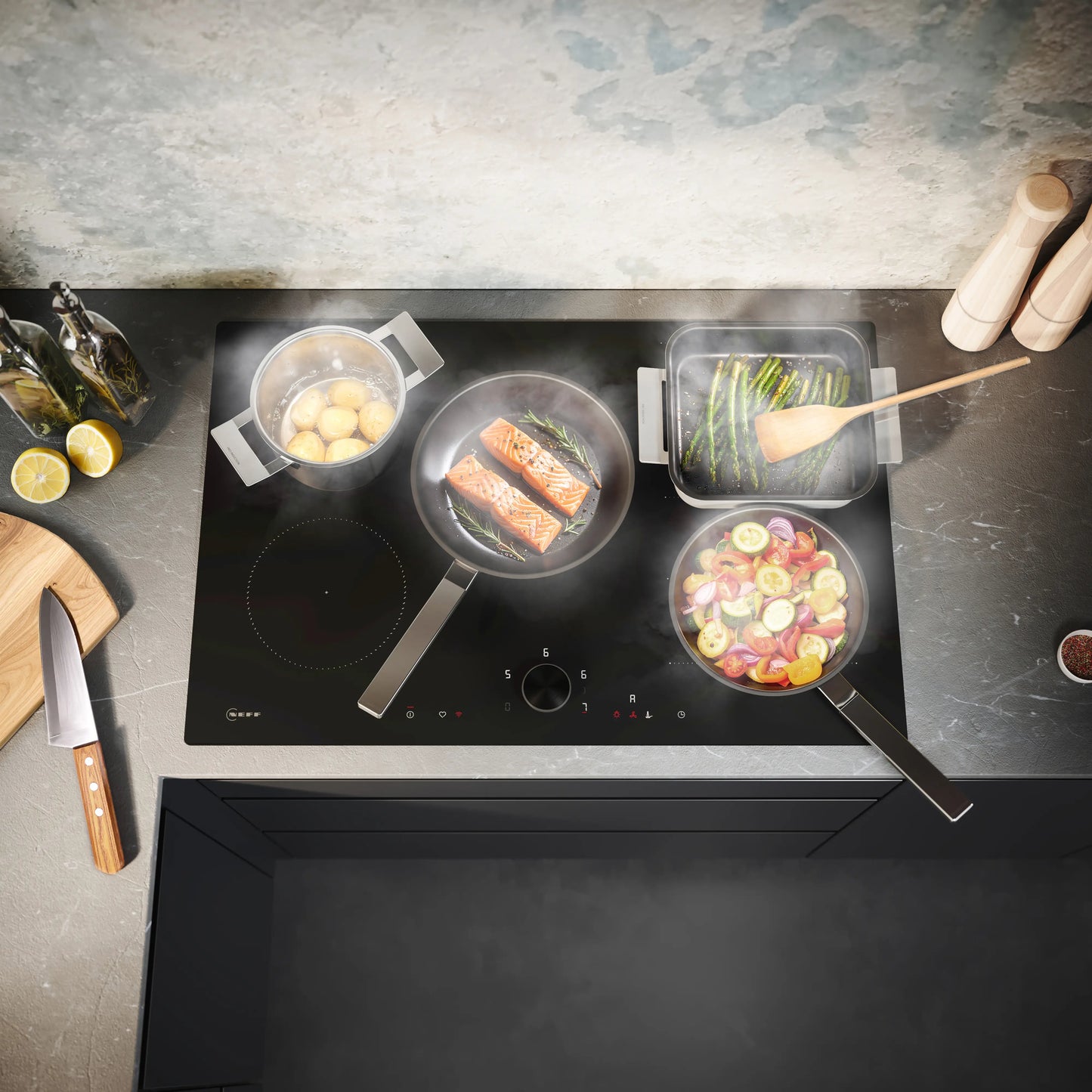 Neff T68NUV4A0 N90 80cm Induction Hob,Matt Black