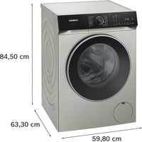 Siemens WG56H2AXGB iQ500 Washing Machine, 10kg, 1600 Spin, Silver Innox, A Rated