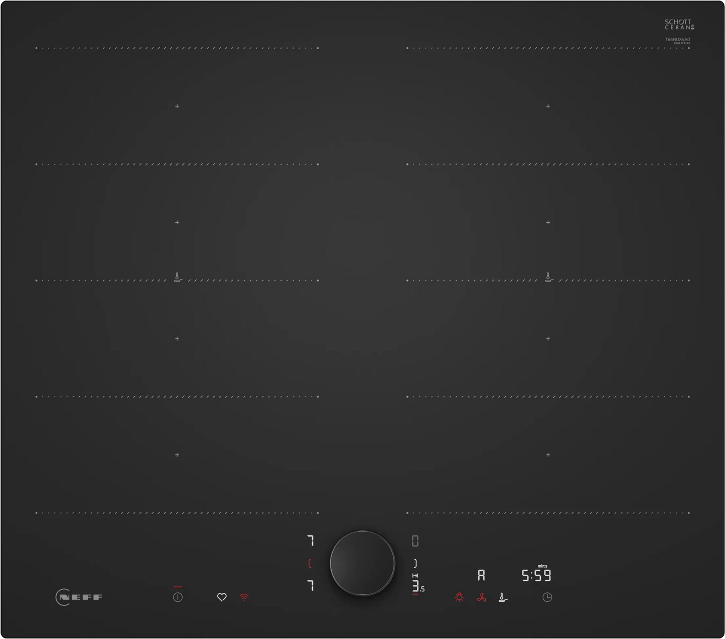 Neff N90 T68NUV4A0  80cm Flex Induction Hob,With Twist Pad,Matt Black Design