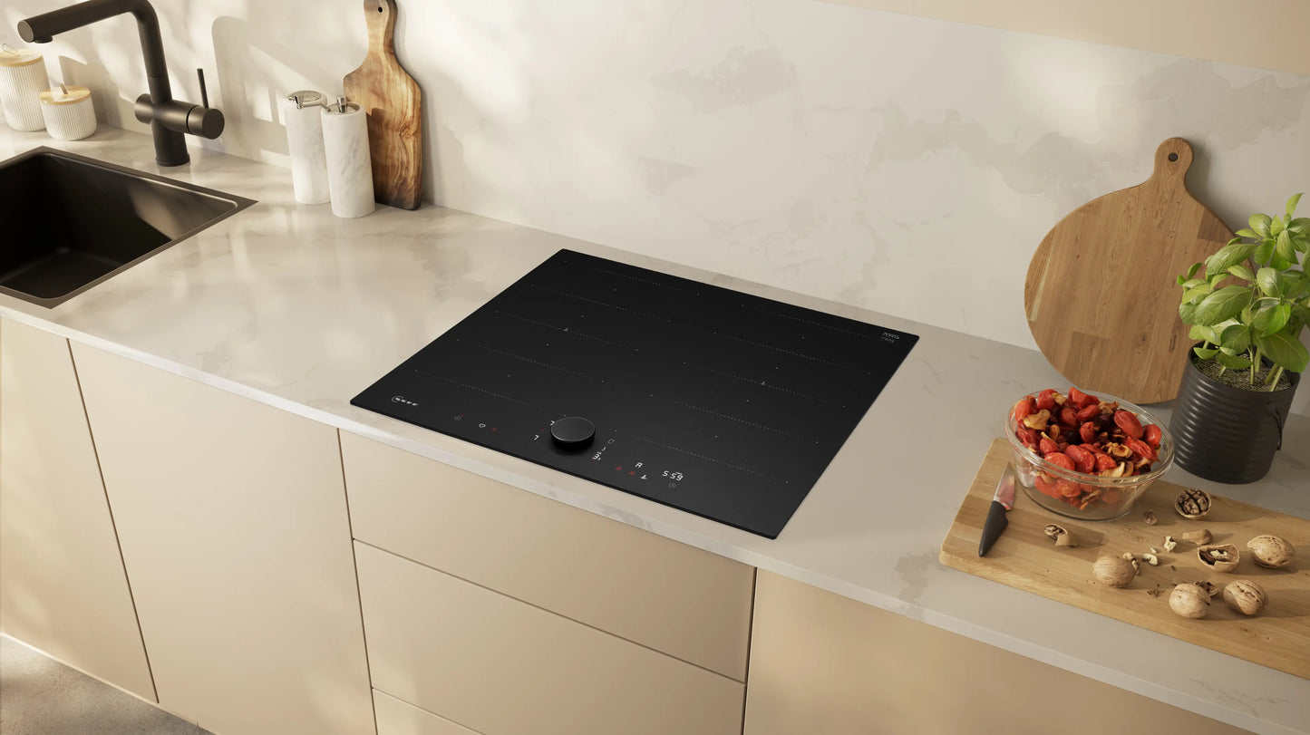 Neff N90 T66NUX4A0 60cm Flex Induction Hob,With Twist Pad, Matt Black Design