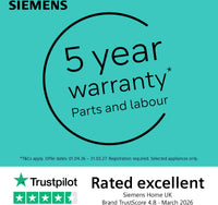 Siemens SN95EX12CG iQ500 Fully Integrated Dishwasher, 14 Place Settings, A Rated