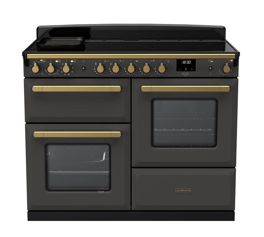 Rangemaster  ESDLO110EIPSLT/AB1  Estel Deluxe 110 Induction Slate with Antique Brass trim