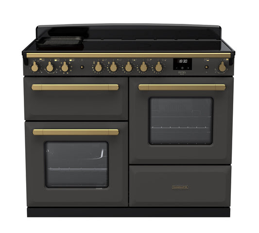 Rangemaster  ESDLO110EIPSLT/AB1  Estel Deluxe 110 Induction Slate with Antique Brass trim