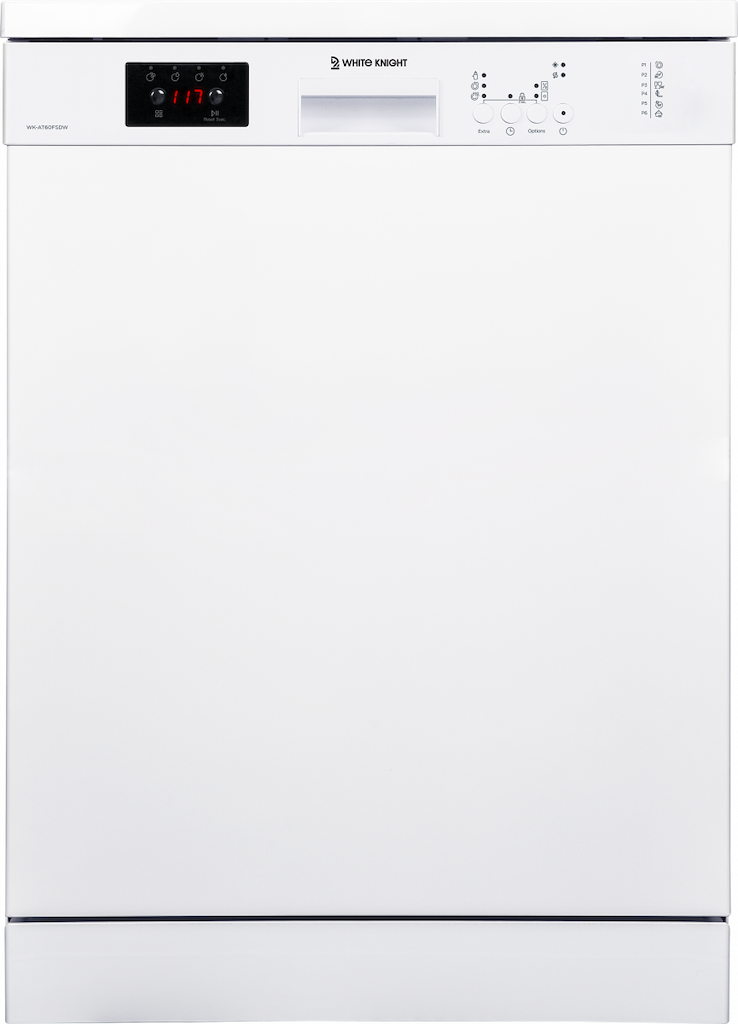 White Knight AT60FSDW Freestanding 60cm Dishwasher - White