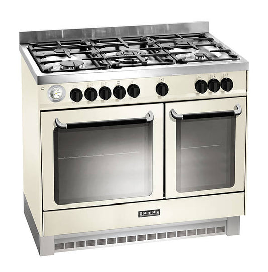 Baumatic BCD925IV 90 cm Dual Fuel Twin Cavity Range Cooker Ivory