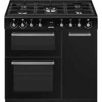 Concerto cooker, 90cm, triple cavity, gas hob, MF oven, black