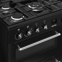 Concerto cooker, 90cm, triple cavity, gas hob, MF oven, black