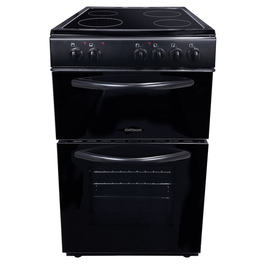 50cm Double Oven Electric Ceramic Cooker Black