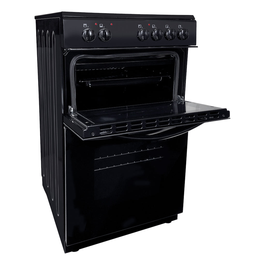 50cm Double Oven Electric Ceramic Cooker Black
