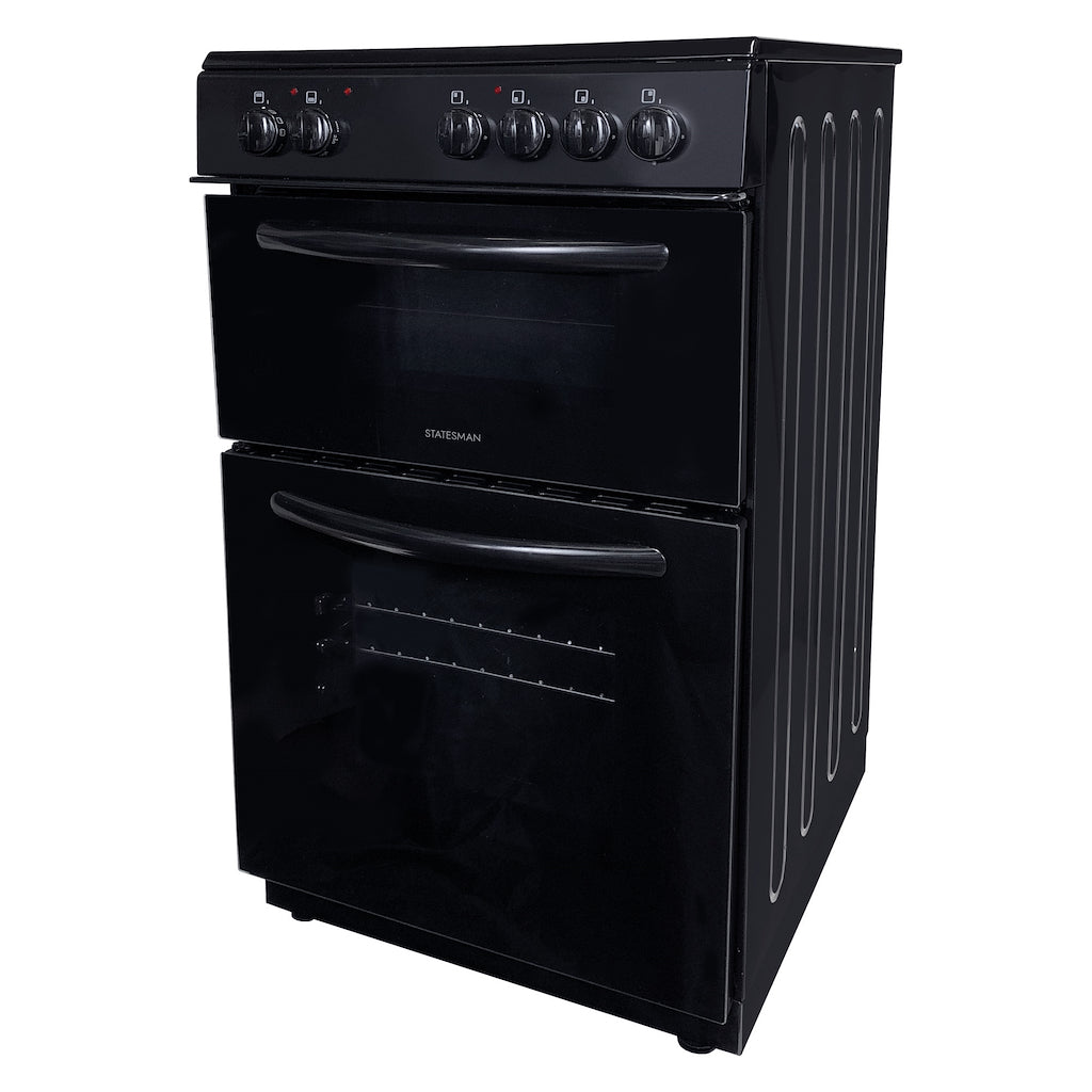 50cm Double Oven Electric Ceramic Cooker Black