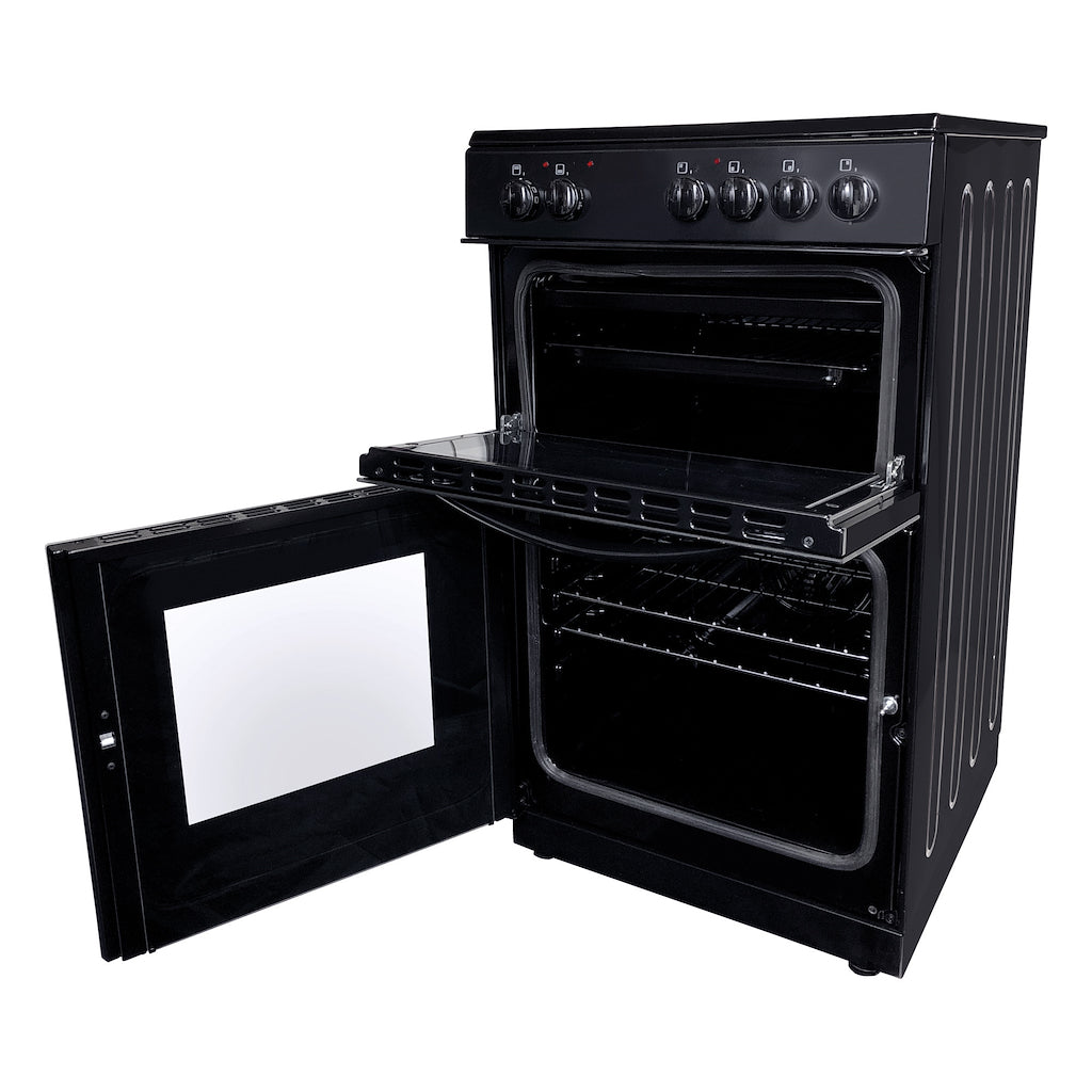 50cm Double Oven Electric Ceramic Cooker Black