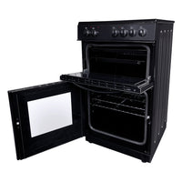 50cm Double Oven Electric Ceramic Cooker Black