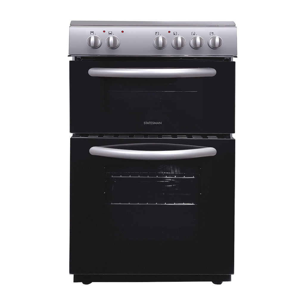 50cm Double Oven Electric Ceramic Cooker Silver