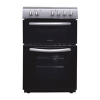 50cm Double Oven Electric Ceramic Cooker Silver
