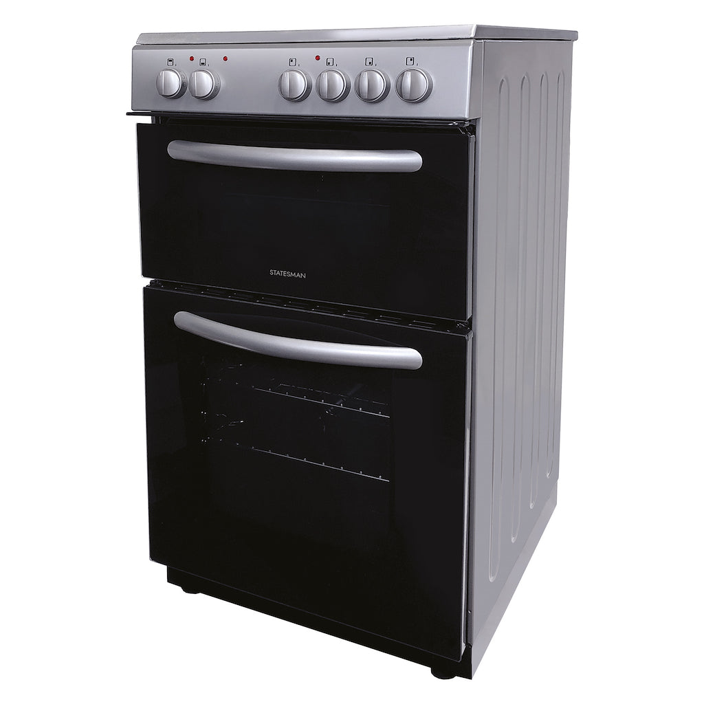 50cm Double Oven Electric Ceramic Cooker Silver