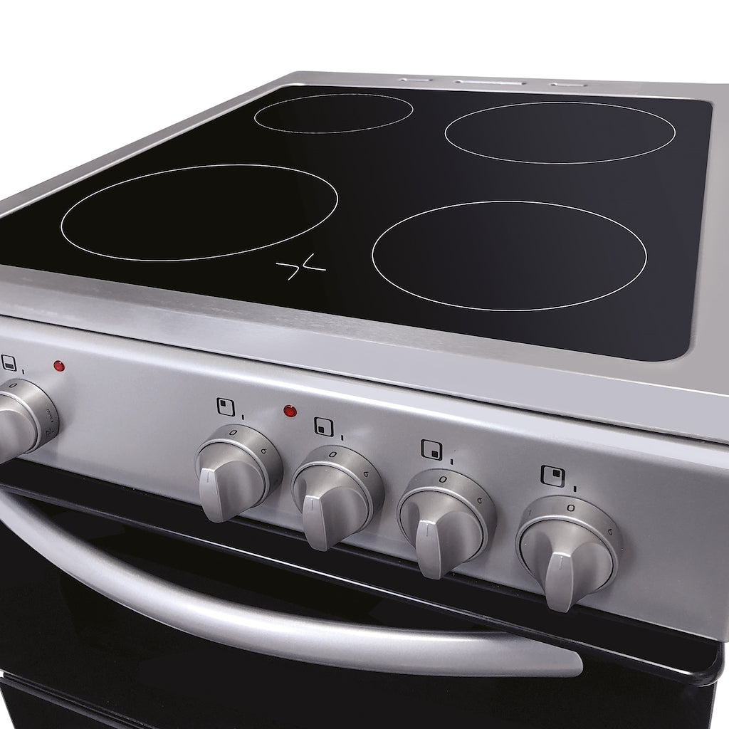 50cm Double Oven Electric Ceramic Cooker Silver