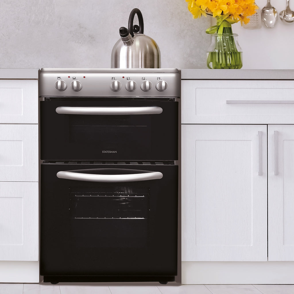 50cm Double Oven Electric Ceramic Cooker Silver