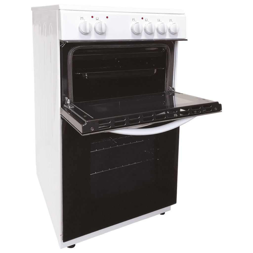 50cm Double Oven Electric Ceramic Cooker White