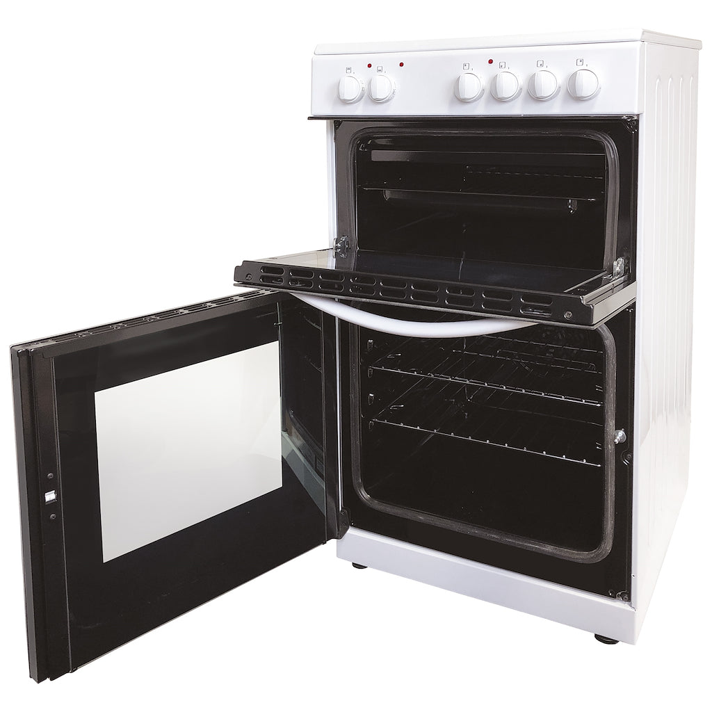 50cm Double Oven Electric Ceramic Cooker White