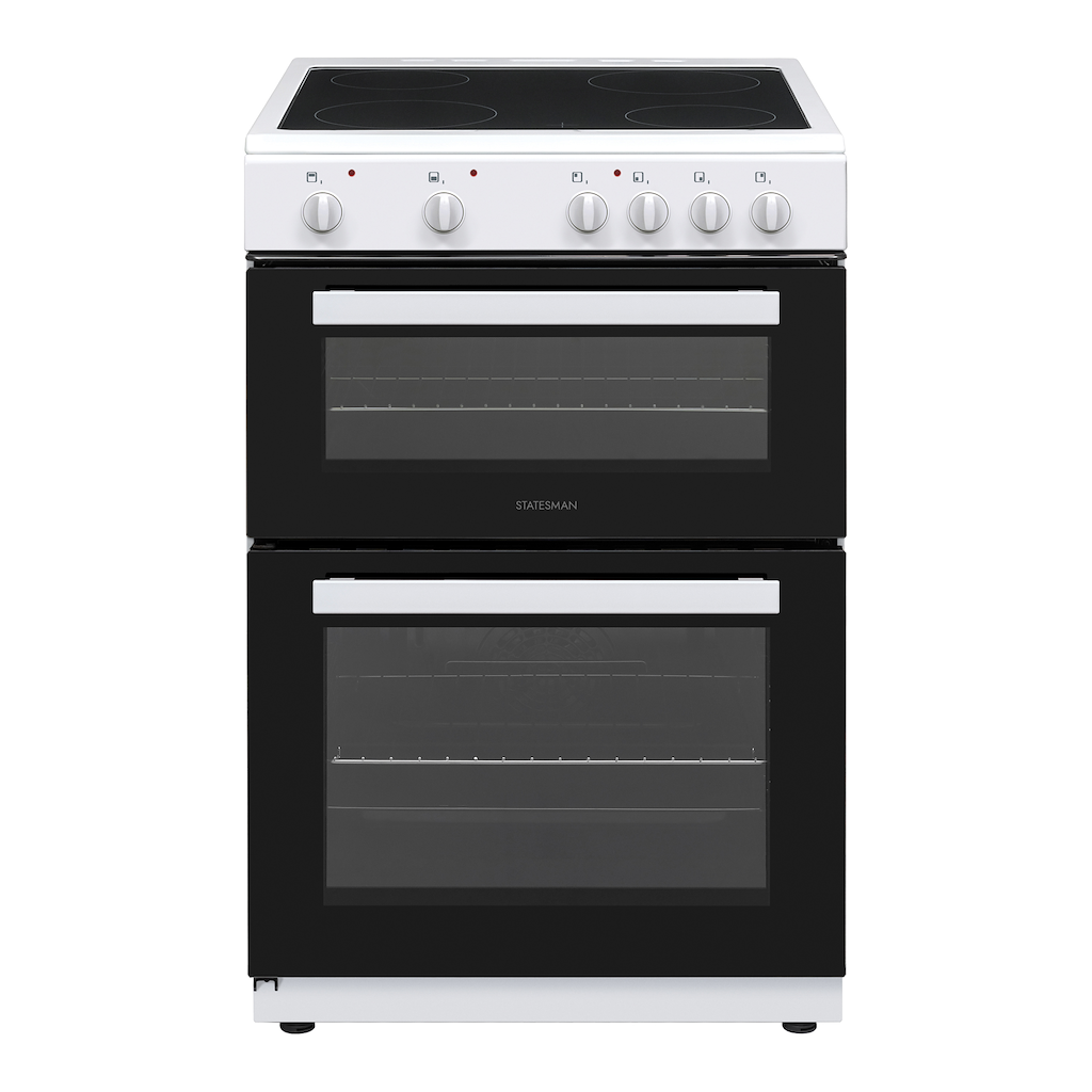 Statesman EDC60W 60cm Double Oven Electric Ceramic Cooker White