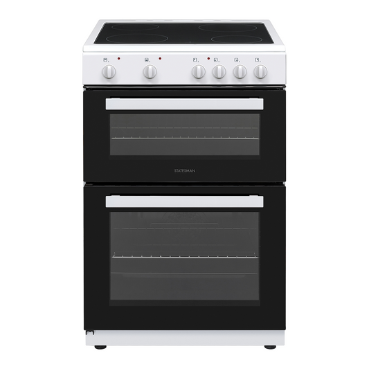 Statesman EDC60W 60cm Double Oven Electric Ceramic Cooker White