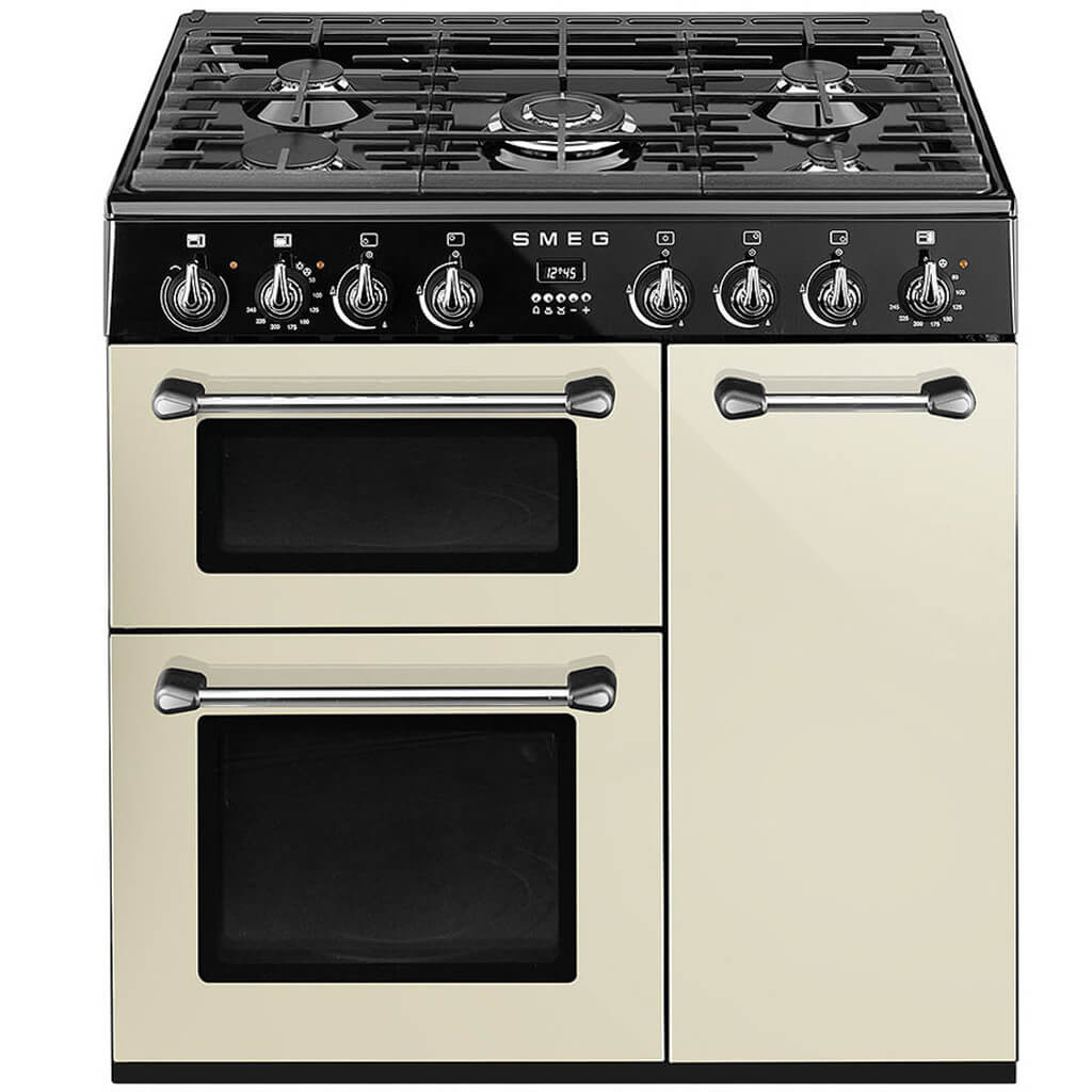 Smeg BU93P Dual Fuel Range Cooker, Cream