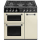 Smeg BU93P Dual Fuel Range Cooker, Cream
